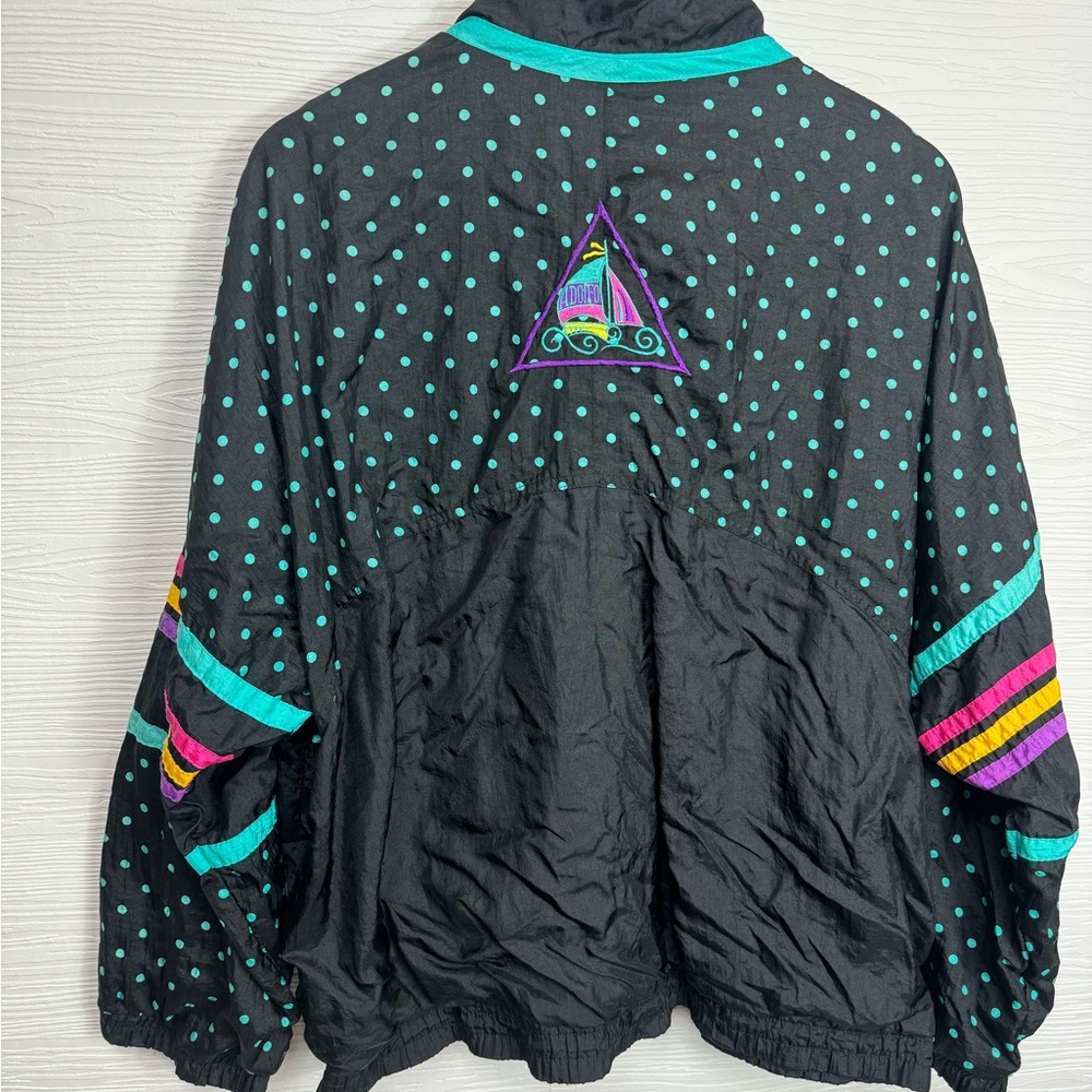 Vintage Adolfo Sport Women’s Windbreaker Jacket Large 90’s Neon Purple Full Zip - Picture 7 of 9